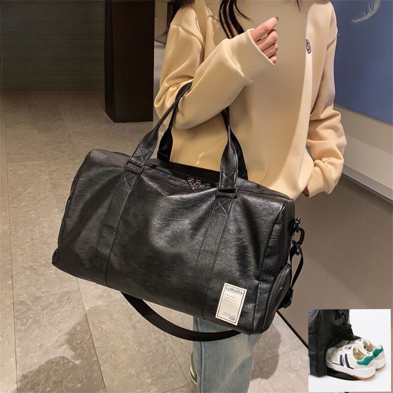 Men's Large Capacity Crossbody Leather Luggage Bag For Sports, Swimming And Fitness_voghion.com